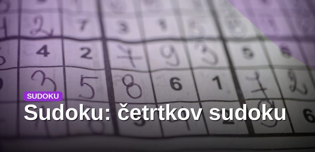 Sudoku: četrtkov sudoku