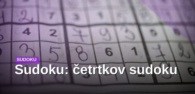 Sudoku: četrtkov sudoku